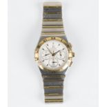 An Omega Constellation steel and gold gentleman's bracelet chronograph wristwatch, the signed