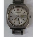 An Omega Constellation Electronic f 300 Hz steel cased gentleman's bracelet wristwatch, the signed