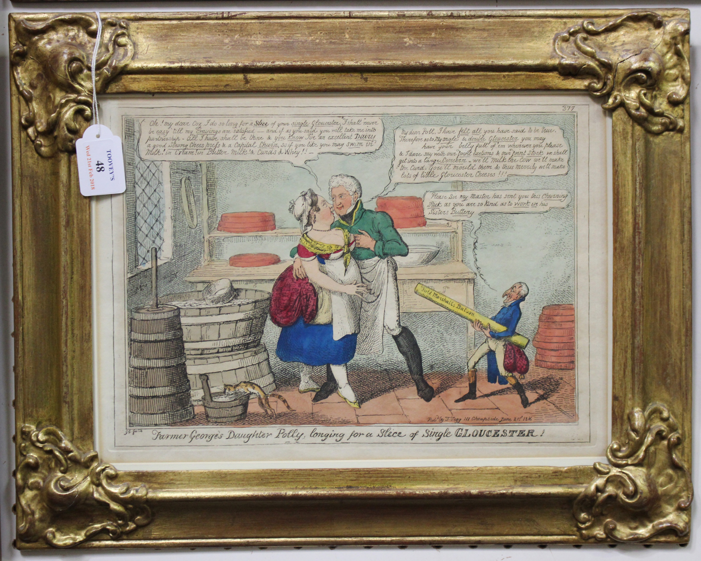 George Cruikshank - 'Farmer George's Daughter Polly, longing for a Slice of Single Gloucester!',