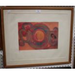 Roland Laforcade - 'La Roue', embossed etching in colours, signed, titled, dated '70 and editioned