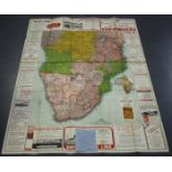 South Africa (publisher) - 'Map of Central and South Africa', colour lithograph, printed by Joseph