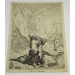 Federico Barocci - Saint Francis receiving the Stigmata, etching with engraving on laid paper, circa