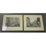 William Hogarth - 'The Times', etching with engraving, 26cm x 32cm, within a Hogarth style frame,