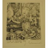 Jean-Émile Laboureur - 'Pour le Nouvel An avec les Voeux', 20th century etching, signed in pencil,