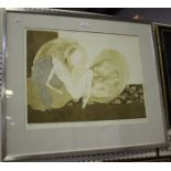 Catherine Grubb - 'Leda', colour etching, signed, titled, editioned 12/30 and dated 1973 in