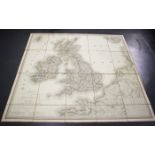 Pierre Lapie - 'Cartes des Iles Britanniques' (Map of the United Kingdom), engraving with near