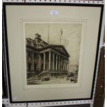 Leonard Brewer - 'The Manchester Royal Exchange', early 20th century etching, signed and titled in