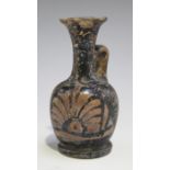 An Ancient Greek Apulian Xenon ware terracotta miniature ewer, circa 4th century BC, the black