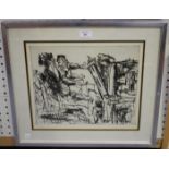 Russian School - Abstract, monochrome etching, indistinctly signed, dated '74 and editioned 1/2 in