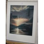 Susan Jameson - 'Lakeland Lightning', 20th century colour mezzotint, signed, titled, dated '83,