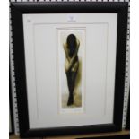 Ivan Boden - Female Nude wearing Stockings, monochrome print, signed and editioned 63/950 in ink,