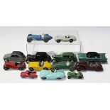 A small collection of Dinky Toys and French Dinky Toys, including a No. 109 Austin Healey, a No. 110