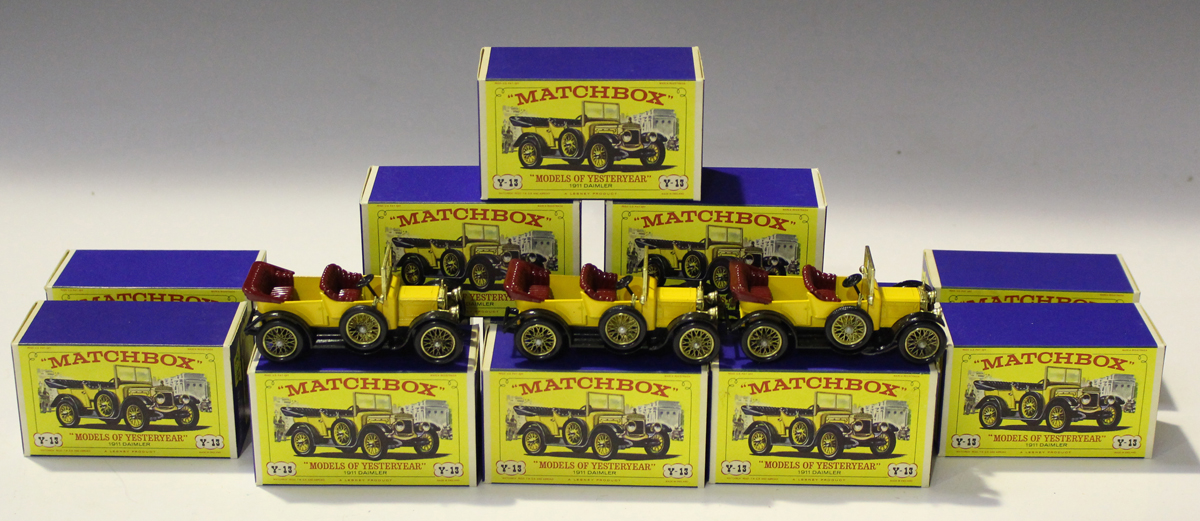 Thirteen Matchbox Models of Yesteryear Y-13 1911 Daimlers, all within pictorial boxes and delivery/