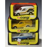 Twelve Corgi Ford Escort vans, various liveries, comprising four 'John Lewis Partnership', two '