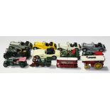 A collection of Matchbox 1-75 and Models of Yesteryear vehicles, including a showman's engine and