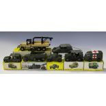 A small collection of French Dinky Toys army vehicles, comprising ten No. 814 'AML' Panhard armoured