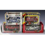 A collection of Bburago die-cast 1-18th and 1-24th scale model cars, including a Ferrari F50,