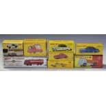 A collection of Atlas Dinky Toys cars and commercial vehicles, including a Leyland Octopus tanker '