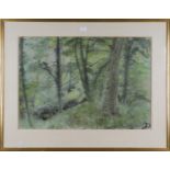 Reynolds Stone - 'Trees at the Old Rectory', watercolour, signed and dated 1971 recto, titled to New