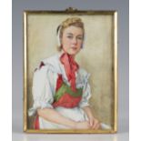 Muriel Gosheron (Mrs Quinton) - 'In Danish Costume' (Miniature Portrait), early 20th century