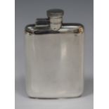 A George V silver hip flask with screw hinged lid, Birmingham 1940 by William Neale & Son Ltd,