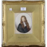 George Perfect Harding - 'The Hon. Robert Boyle', watercolour, signed recto, labels verso, 14cm x
