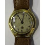 A Harwood self-winding Watch Co Ltd 18ct gold circular cased wristwatch, with a signed Swiss