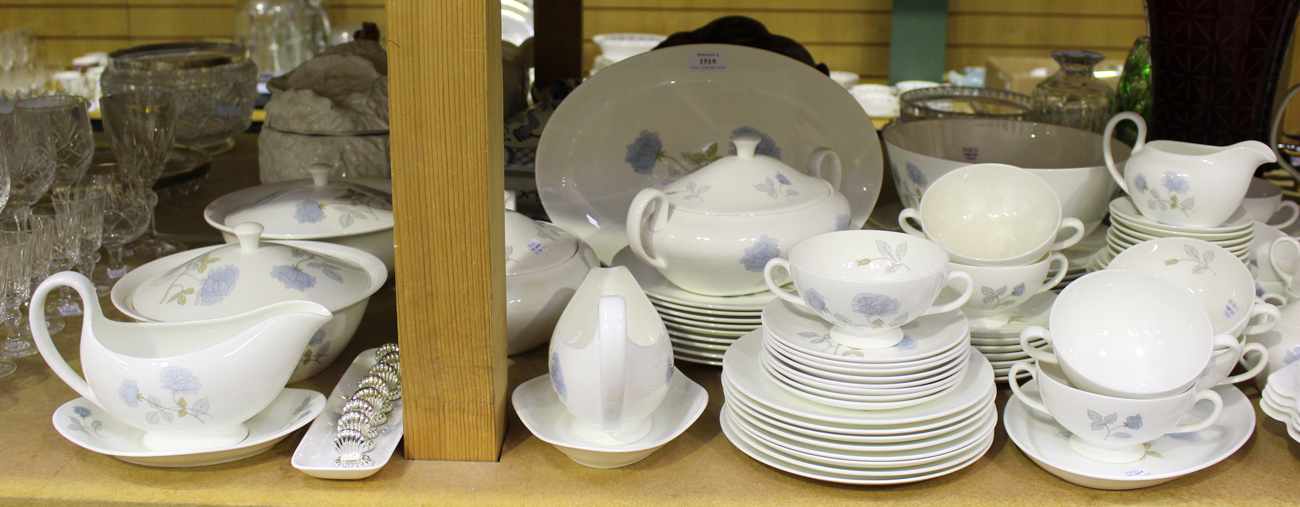 A Wedgwood bone china 'Ice Rose' pattern part service, including an oval platter, two two-handled - Image 2 of 3