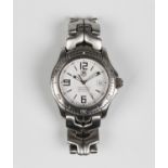 A Tag Heuer steel gentleman's bracelet wristwatch, the signed silvered dial with Arabic and baton