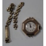 A 9ct gold octagonal cased lady's wristwatch, with an unsigned circular jewelled lever movement,