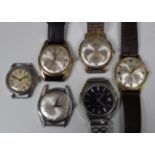 A group of five gentlemen's wristwatches, comprising J.W. Benson, London, Seiko Automatic, Larex