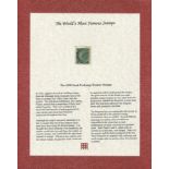 A Great Britain 1872 1 shilling green plate 5 Stock Exchange forgery stamp, within Westminster