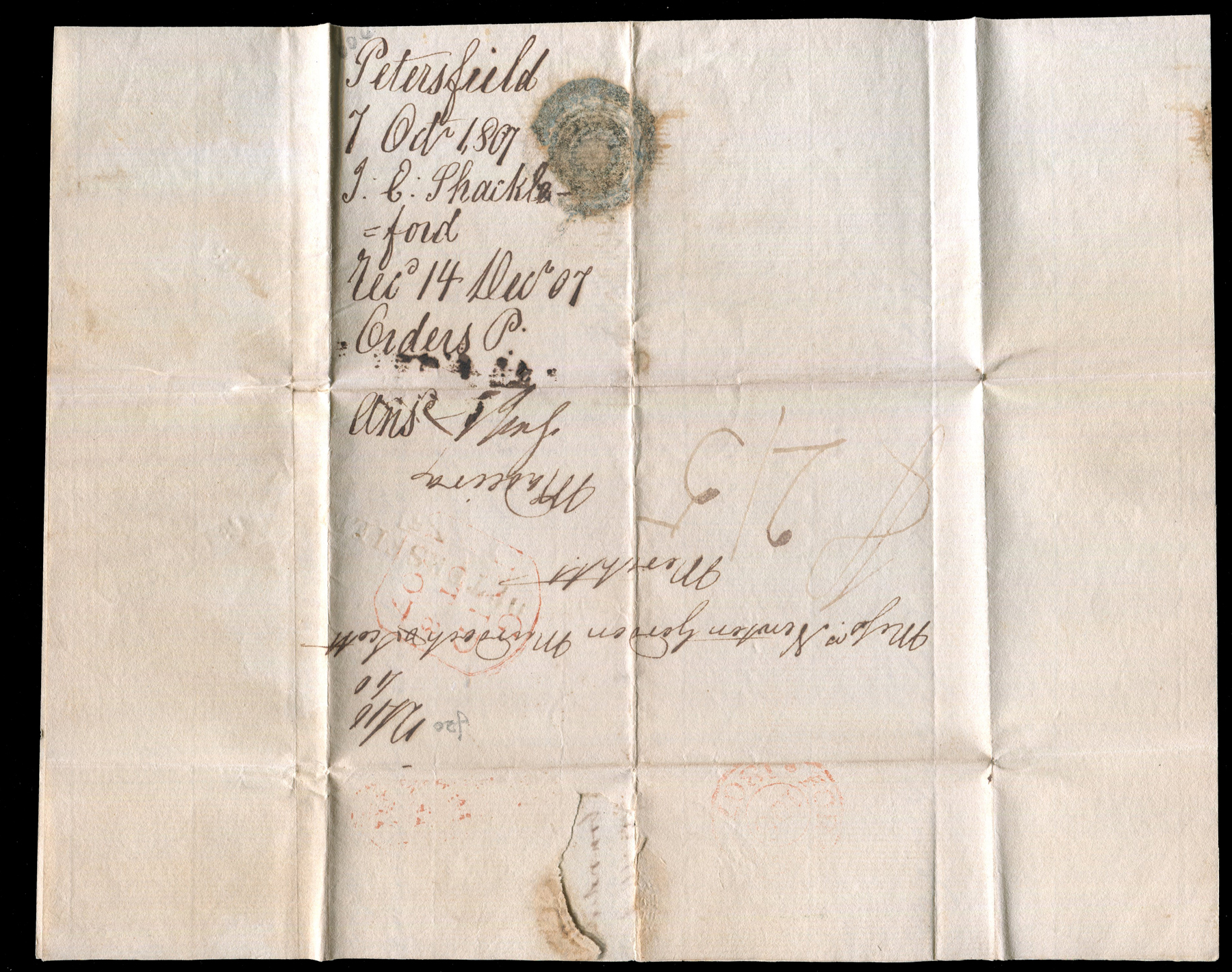 A collection of Great Britain postal history, including pre-stamp covers, 1841 1d red browns, - Image 3 of 4