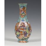 A Chinese famille rose export porcelain vase, Qianlong period, of quatrelobed baluster form, painted