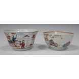 A Chinese famille rose export porcelain bowl, Qianlong period, the exterior painted in the