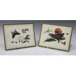 Two Chinese Canton export watercolour paintings on rice paper, mid/late 19th century, one