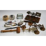 A quantity of mixed collectors' items, including various Continental porcelain pipes, a set of