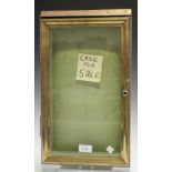 A late 19th century brass framed and glazed wall mounted restaurant menu case, height 45cm, width