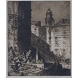 Frank Brangwyn - 'The Rialto' (Venice), etching on laid paper, circa 1906, signed in pencil recto,