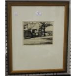 Wilfred Crawford Appleby - 'Loading at Swifts, La Plata', 20th century etching, signed, titled and