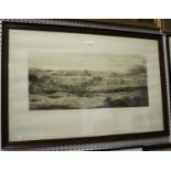 Marius Bauer - Panoramic View of Jerusalem, early 20th century etching, signed and editioned 71 in