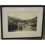 William Lee Hankey - Harbour Scenes, two early 20th century etchings, both signed in pencil, 22cm