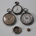 Two Victorian silver cased keywind open-faced ladies' fob watches, London 1883 and Birmingham