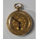 An 18ct gold cased keywind open-faced pocket watch, the gilt fusee movement with a lever escapement,