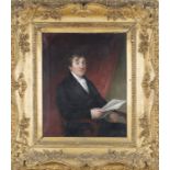 British School - Half Length Portrait of a Seated Gentleman, 19th century oil on canvas, 38cm x 30.