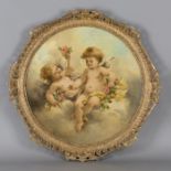 Charles Augustus H. Lutyens - Tondo Studies of Cherubs on Clouds, a pair of early 20th century