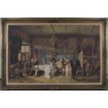 Edward Henry Wehnert - The Banquet, watercolour laid onto canvas, signed and dated 1841, 94cm x