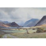 William Heaton Cooper - 'Crummock Water, October', 20th century watercolour, signed recto, titled to