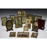 A collection of Victorian and later photograph frames, including a Rococo Revival gilt metal