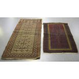 A Beluche prayer rug, Afghan/Persian borders, early 20th century, the taupe mihrab with a central